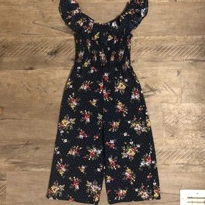 Girl's Blue Floral  Jumpsuit- Size 7..B(3)